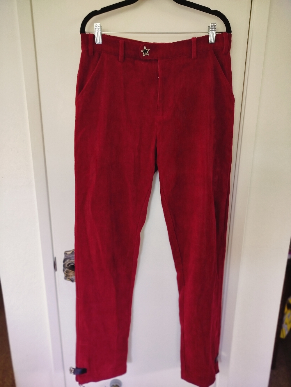 Dead-stock Pythia By Jack Lyons Burgundy Corduroy Adjustable Flares Size 32 X 34